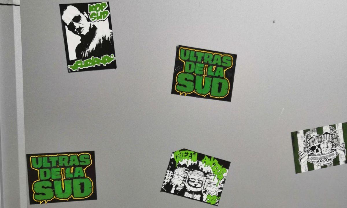 The stickers. Saint-Etienne, 16 April 2022.