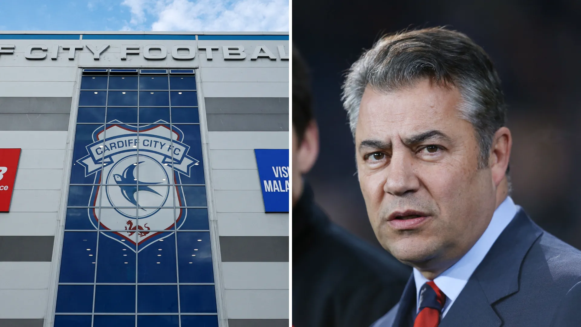 Chủ tịch Mehmet Dalman tại sân vận động Cardiff City