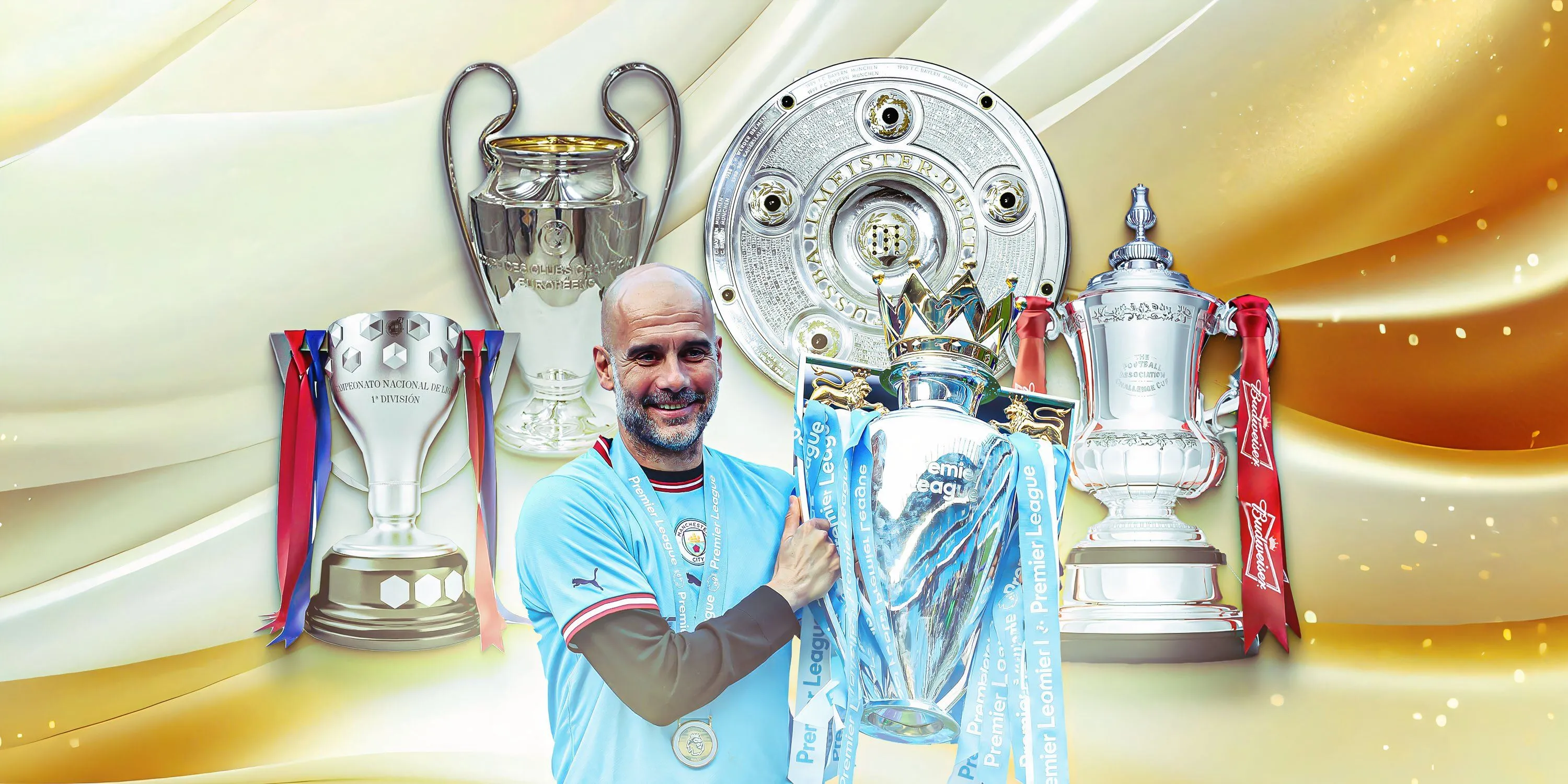 Huấn luyện viên Pep Guardiola với bộ sưu tập danh hiệu đồ sộ trong sự nghiệp cầm quân