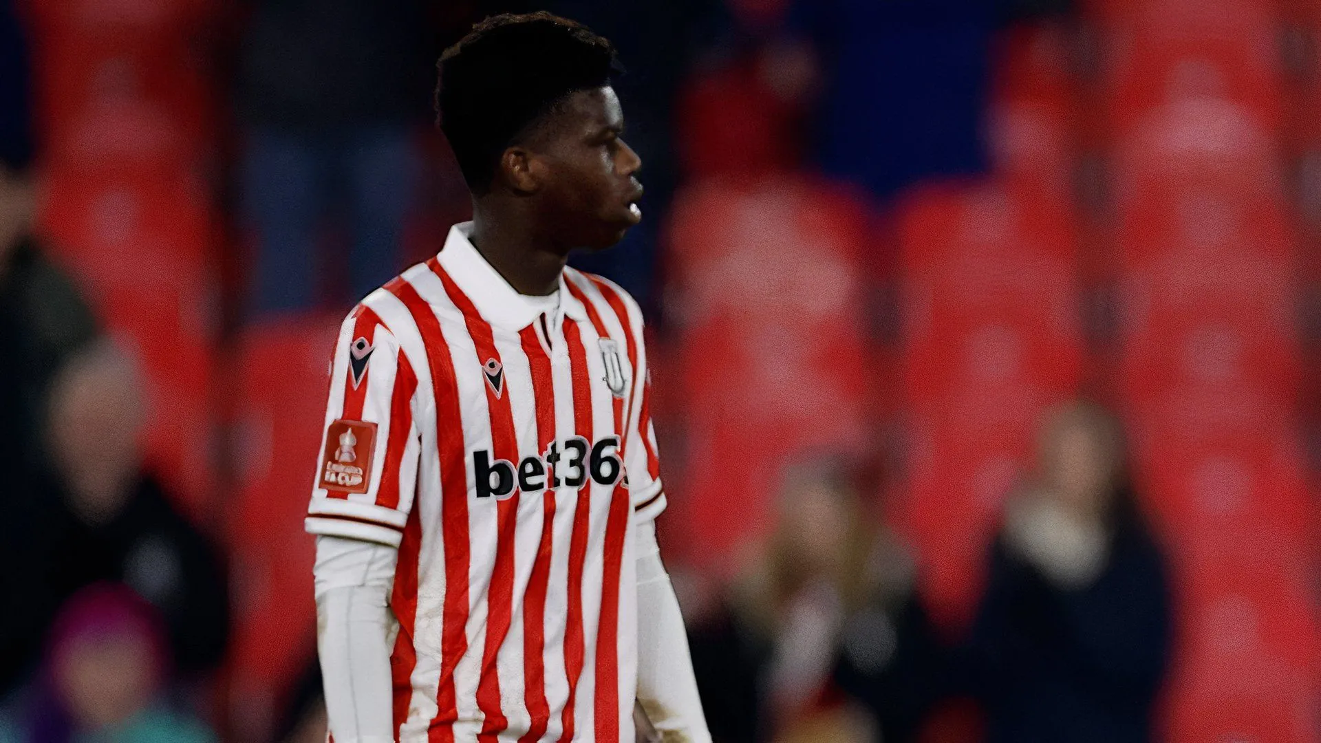 Sol Sidibe trong màu áo Stoke City trên sân cỏ