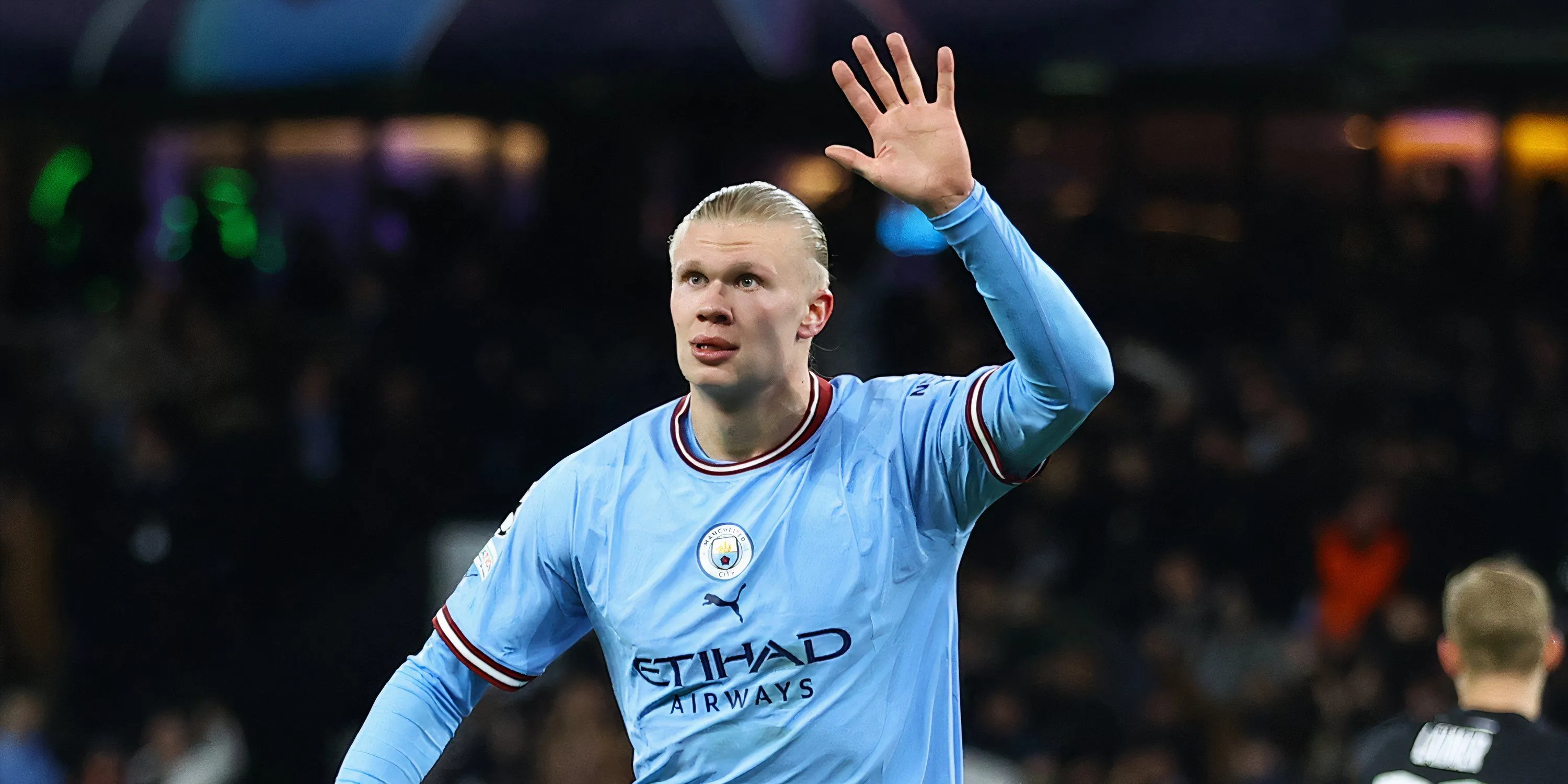 Tiền đạo Erling Haaland của Manchester City trong trận đấu Champions League