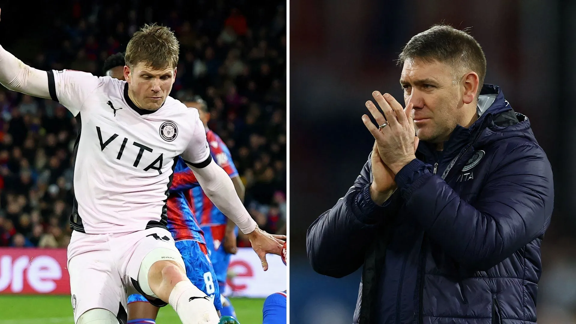 Will Collar cùng huấn luyện viên Dave Challinor thời còn thi đấu cho Stockport County