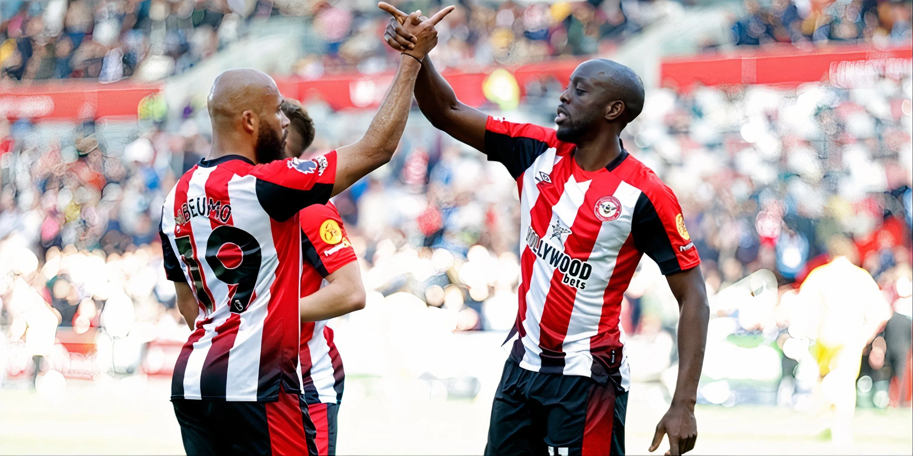 Yoane Wissa (trái) và Bryan Mbeumo, những trụ cột của Brentford đang được nhiều CLB lớn quan tâm