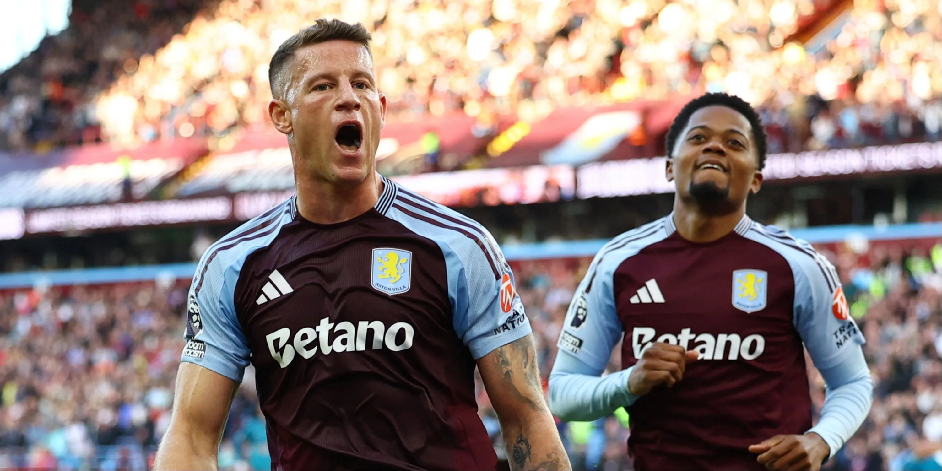 Ross Barkley tại Aston Villa cùng đồng đội Leon Bailey